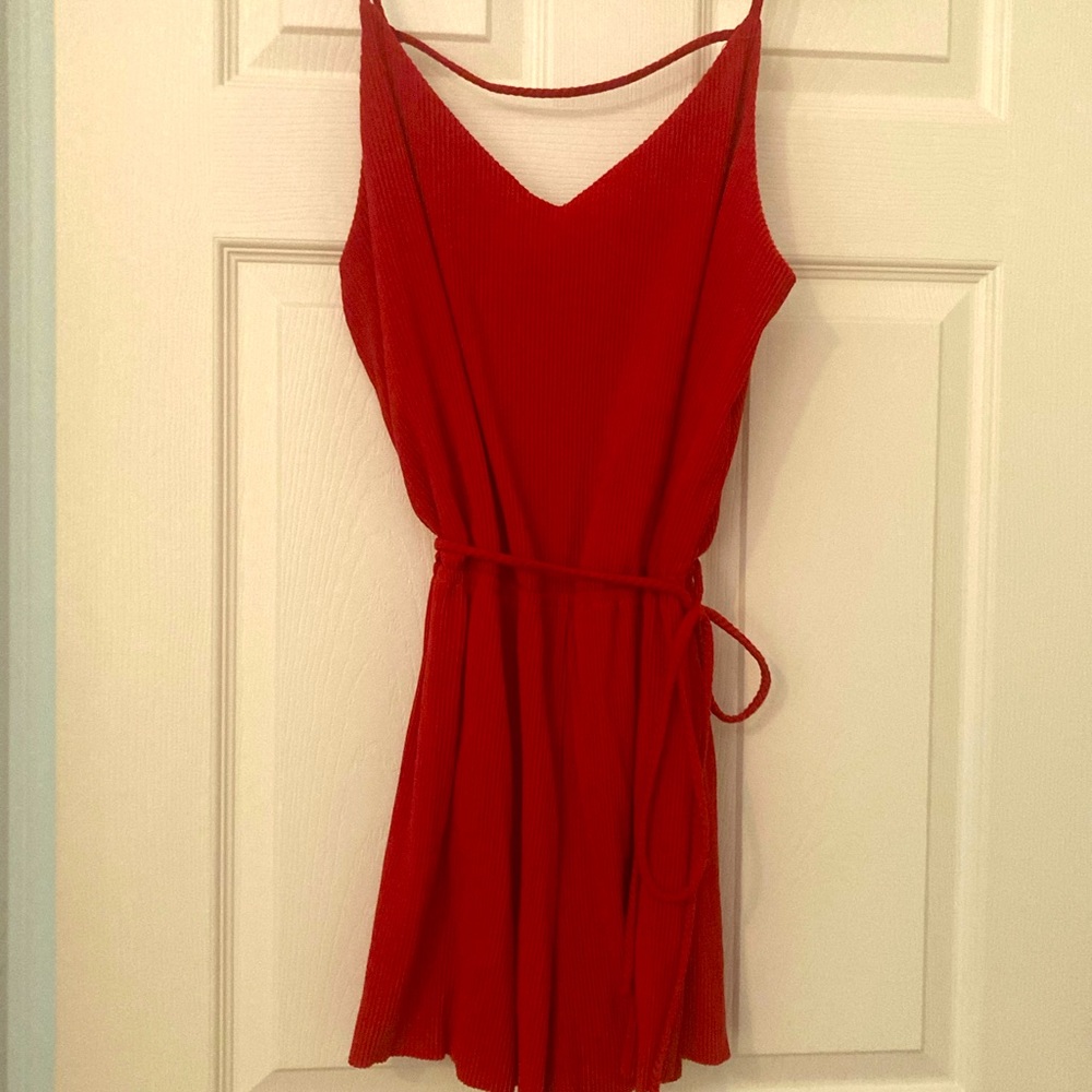 Red Shorts Romper